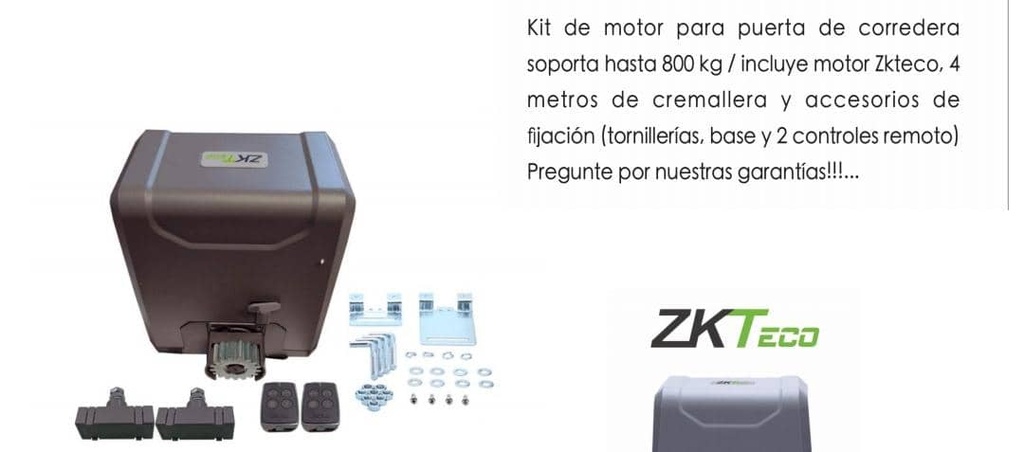 MOTOR PARA PUERTAS CORREDERAS ZKTECO