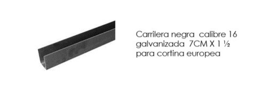 [UH0008] CARRILERA CAL16 NEGRA 7CM*11/2"
